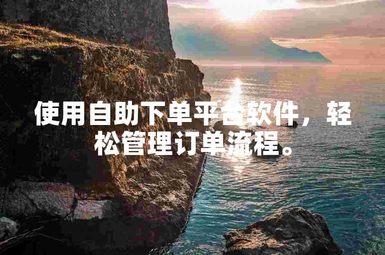 使用自助下单平台软件，轻松管理订单流程。