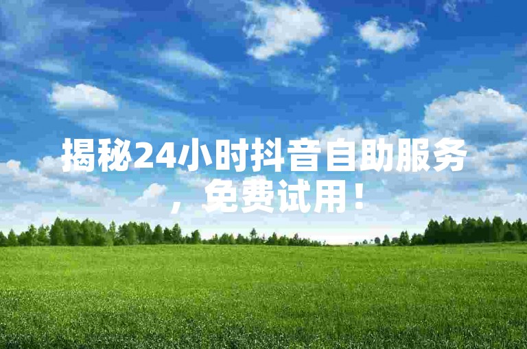揭秘24小时抖音自助服务，免费试用！