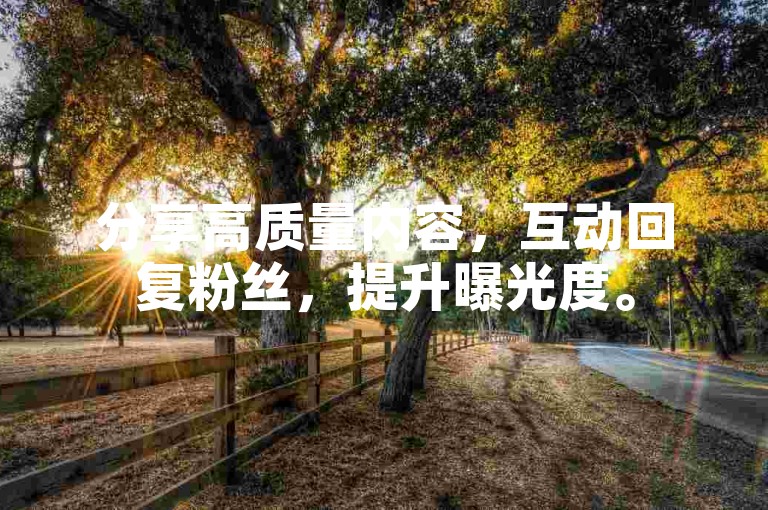 分享高质量内容，互动回复粉丝，提升曝光度。