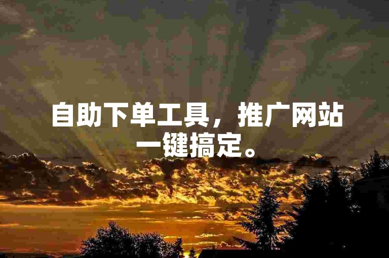 自助下单工具，推广网站一键搞定。