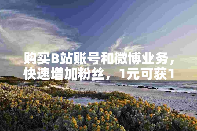 购买B站账号和微博业务，快速增加粉丝，1元可获1000个赞。