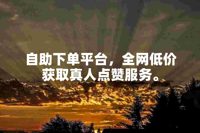 自助下单平台，全网低价获取真人点赞服务。