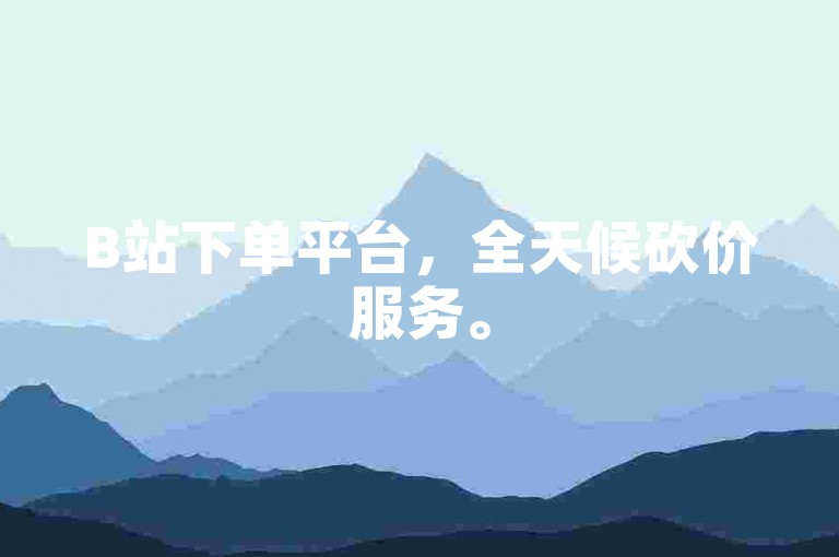 B站下单平台，全天候砍价服务。