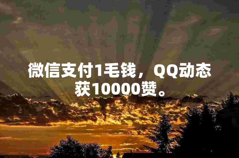 微信支付1毛钱，QQ动态获10000赞。