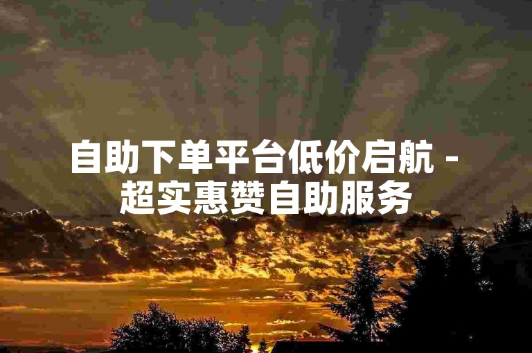 自助下单平台低价启航 - 超实惠赞自助服务