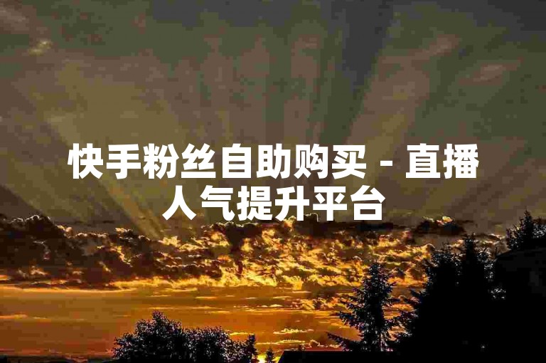 快手粉丝自助购买 - 直播人气提升平台