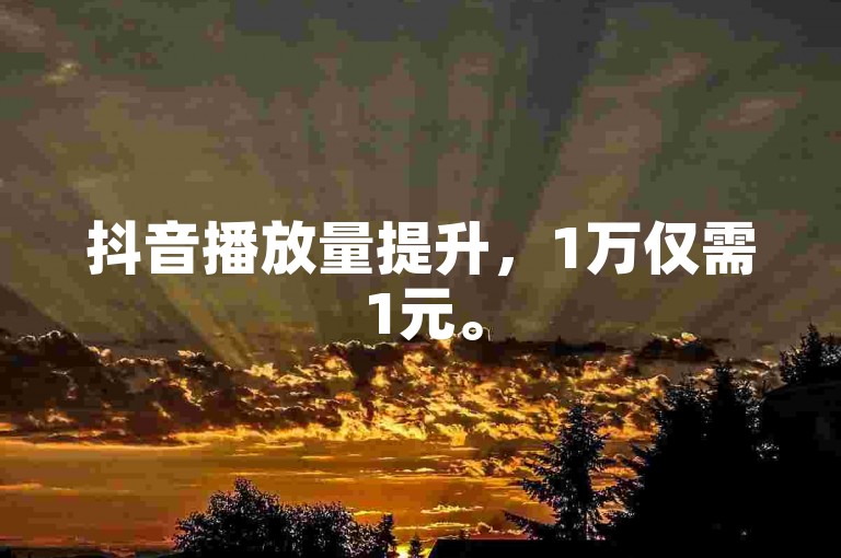 抖音播放量提升，1万仅需1元。