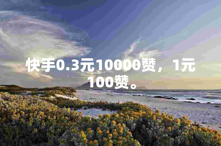快手0.3元10000赞，1元100赞。