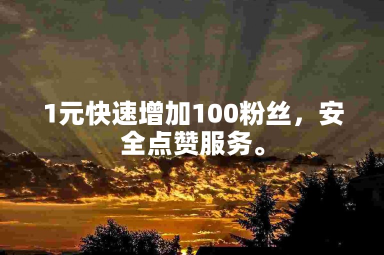 1元快速增加100粉丝，安全点赞服务。