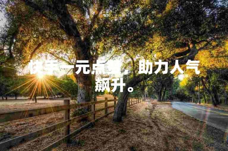 快手一元点赞，助力人气飙升。