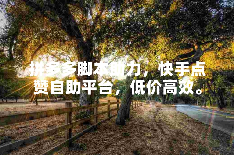 拼多多脚本助力，快手点赞自助平台，低价高效。
