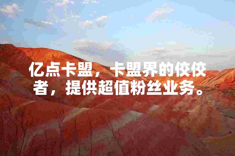 亿点卡盟，卡盟界的佼佼者，提供超值粉丝业务。