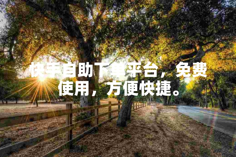 快手自助下单平台，免费使用，方便快捷。