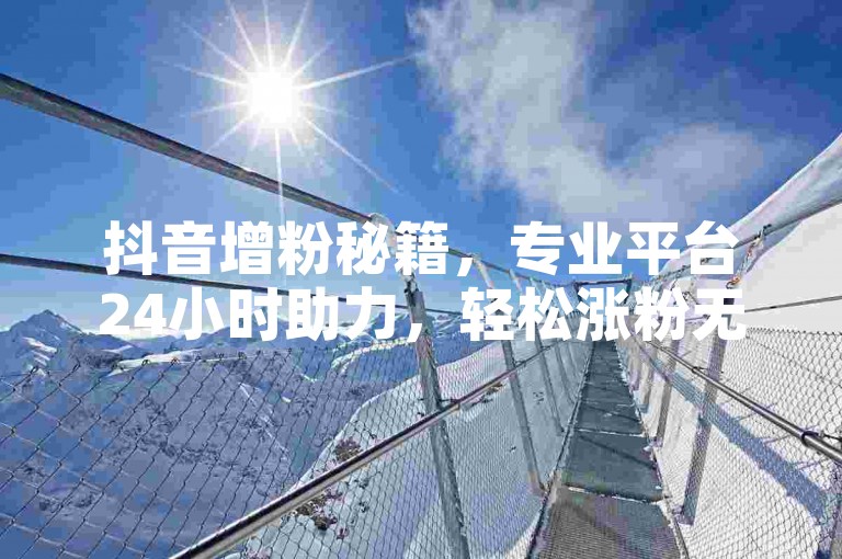 抖音增粉秘籍，专业平台24小时助力，轻松涨粉无忧。