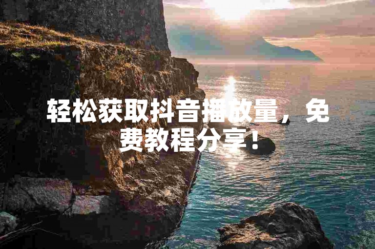轻松获取抖音播放量，免费教程分享！