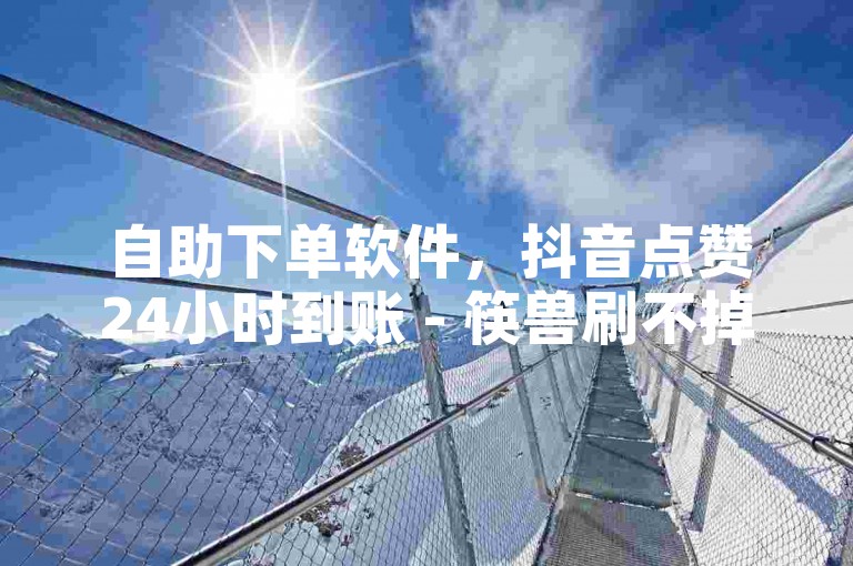 自助下单软件，抖音点赞24小时到账 - 筷兽刷不掉粉 - 全网下单平台