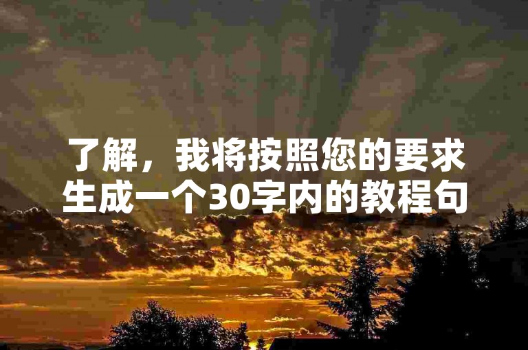 了解，我将按照您的要求生成一个30字内的教程句子。，购买QQ小号请访问快手自助平台，选择账号并完成支付即可快速获取。