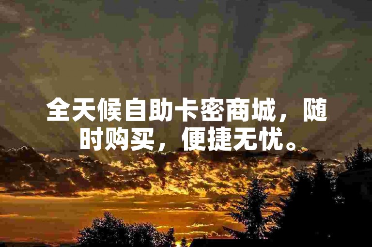 全天候自助卡密商城，随时购买，便捷无忧。