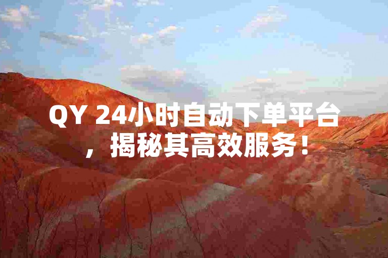 QY 24小时自动下单平台，揭秘其高效服务！