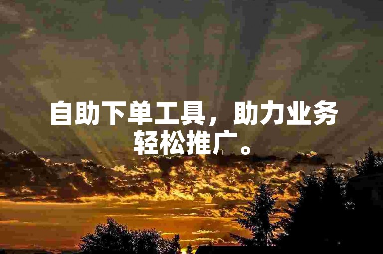 自助下单工具，助力业务轻松推广。