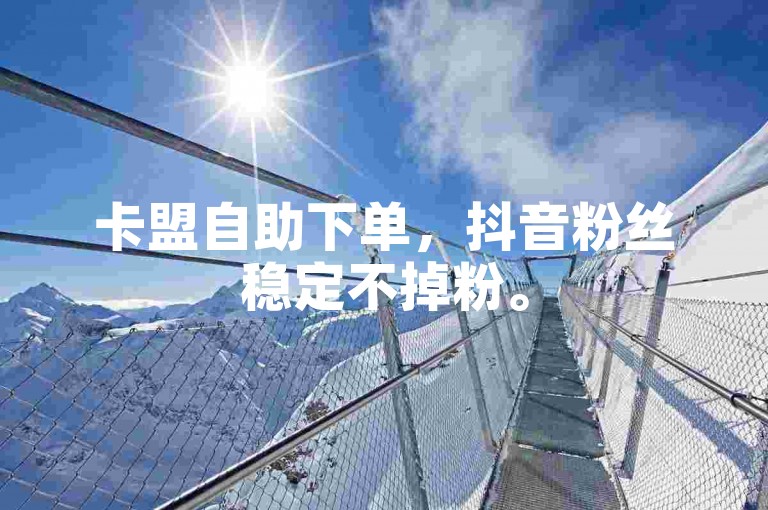 卡盟自助下单，抖音粉丝稳定不掉粉。