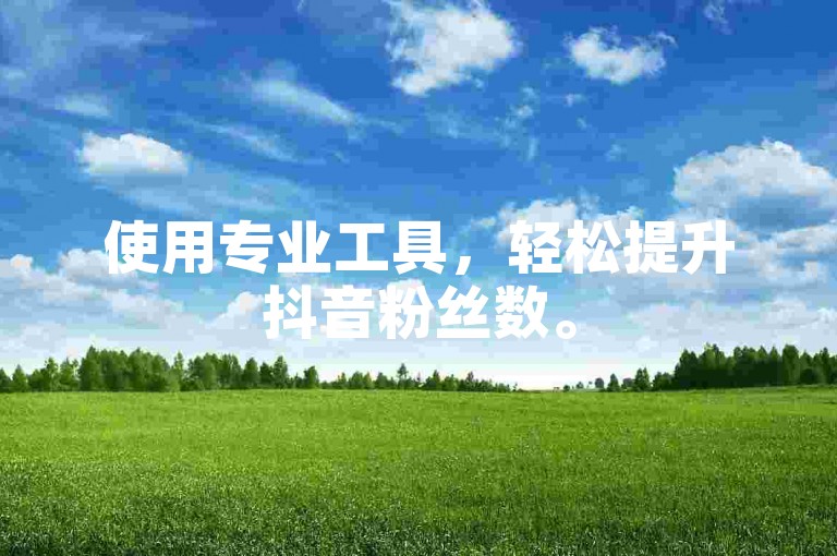 使用专业工具，轻松提升抖音粉丝数。