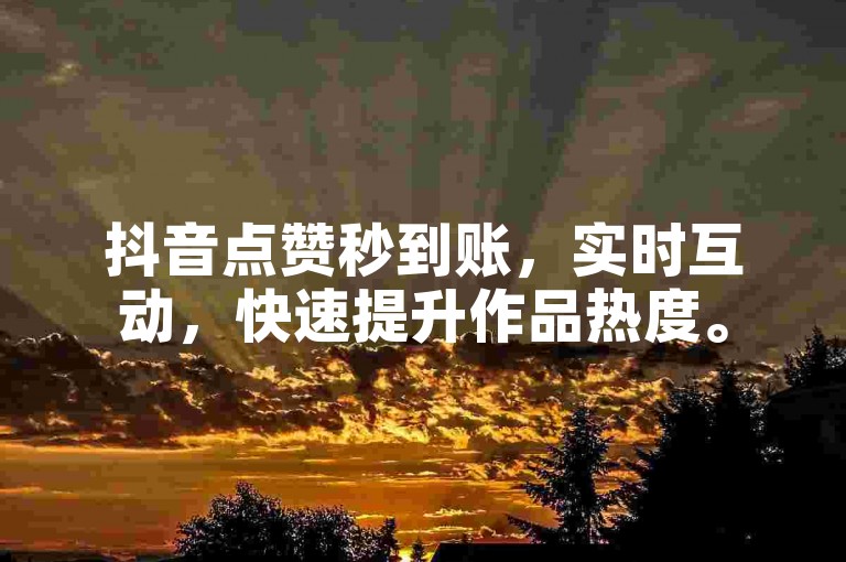 抖音点赞秒到账，实时互动，快速提升作品热度。