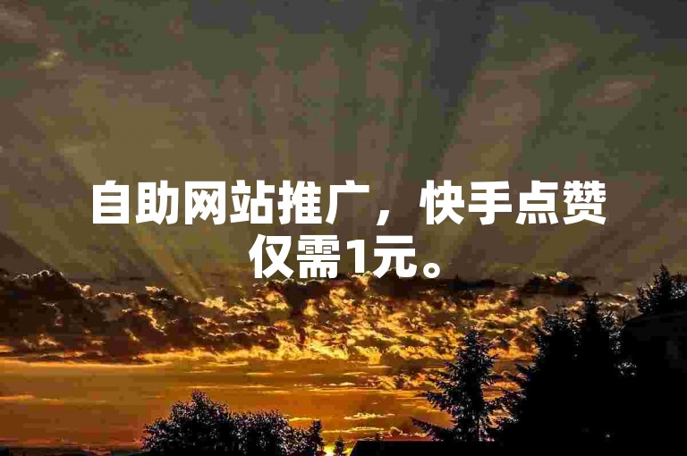 自助网站推广，快手点赞仅需1元。