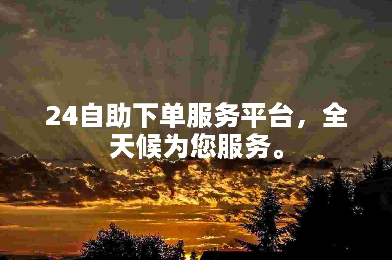 24自助下单服务平台，全天候为您服务。