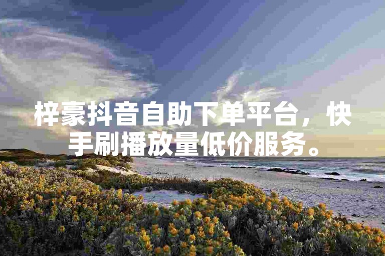 梓豪抖音自助下单平台，快手刷播放量低价服务。
