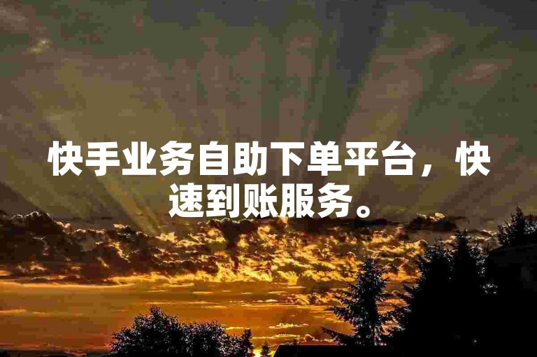 快手业务自助下单平台，快速到账服务。