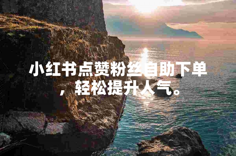 小红书点赞粉丝自助下单，轻松提升人气。