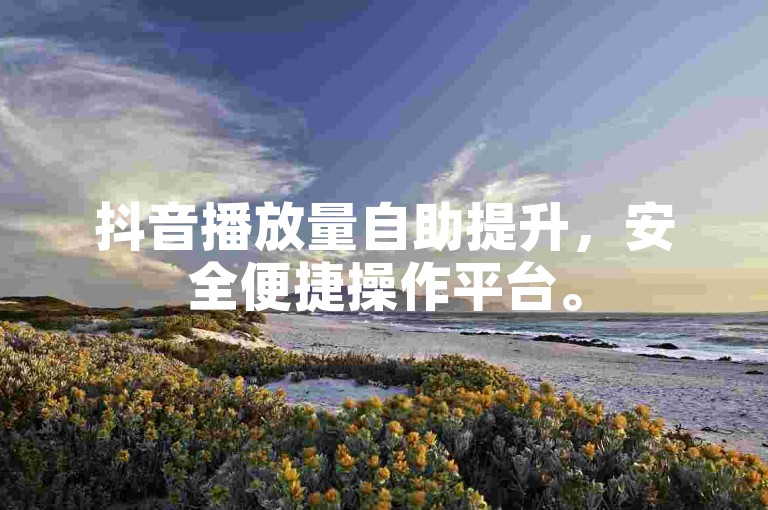 抖音播放量自助提升，安全便捷操作平台。
