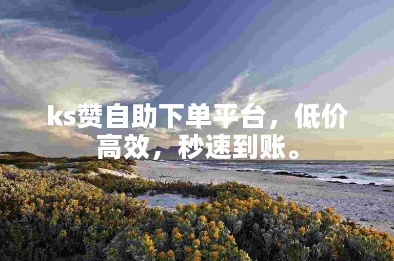 ks赞自助下单平台，低价高效，秒速到账。