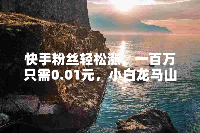 快手粉丝轻松涨，一百万只需0.01元，小白龙马山房产装修网站。