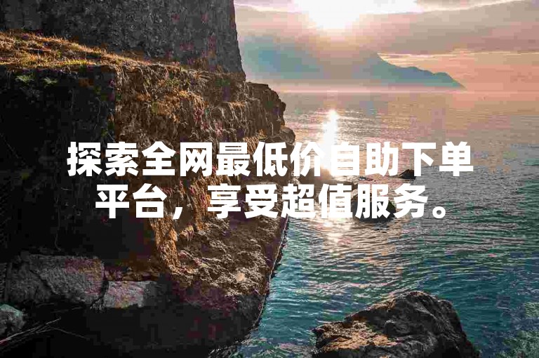 探索全网最低价自助下单平台，享受超值服务。