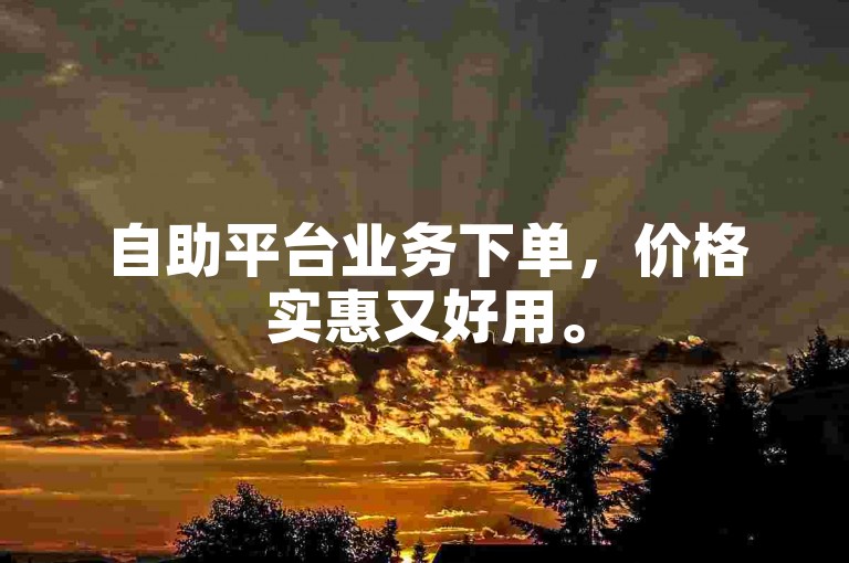 自助平台业务下单，价格实惠又好用。
