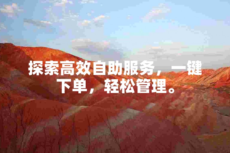探索高效自助服务，一键下单，轻松管理。