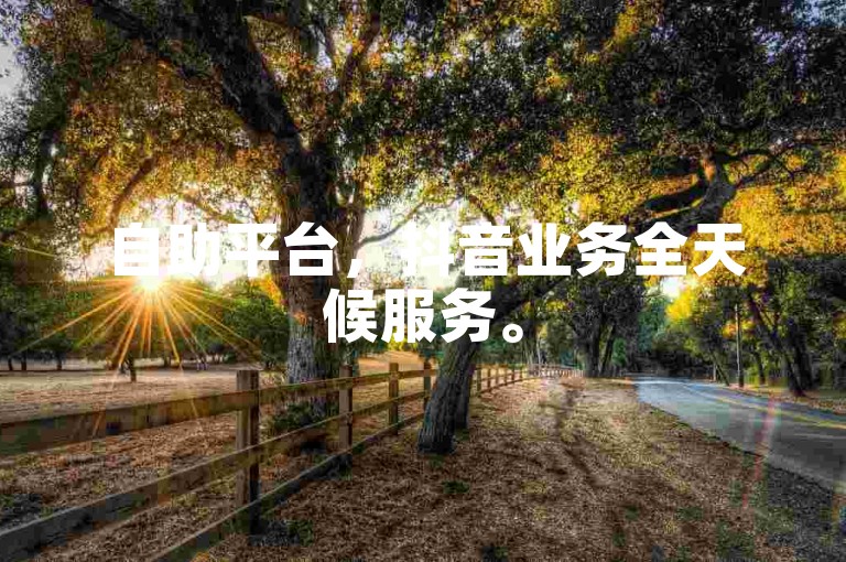 自助平台，抖音业务全天候服务。