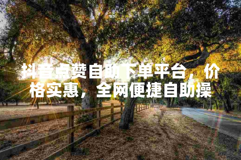 抖音点赞自助下单平台，价格实惠，全网便捷自助操作。
