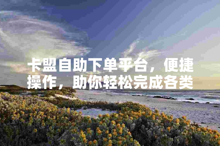 卡盟自助下单平台，便捷操作，助你轻松完成各类订单。