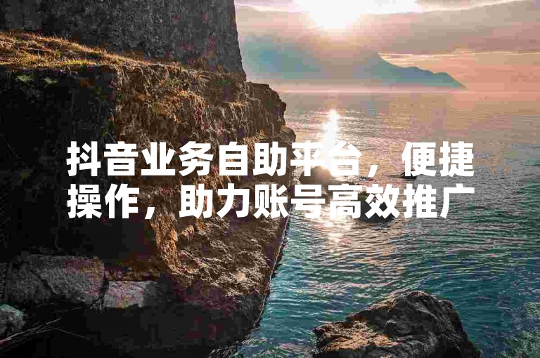 抖音业务自助平台，便捷操作，助力账号高效推广。