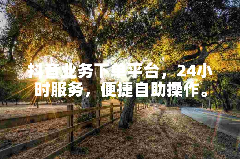 抖音业务下单平台，24小时服务，便捷自助操作。
