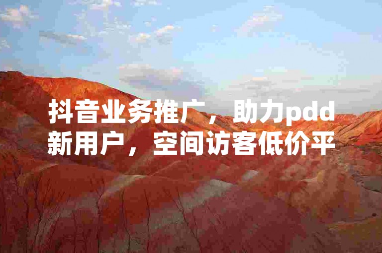 抖音业务推广，助力pdd新用户，空间访客低价平台24小时服务