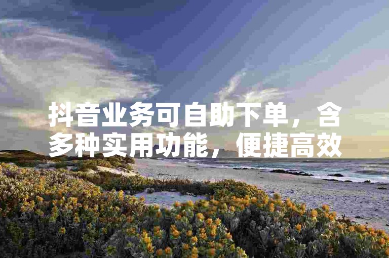 抖音业务可自助下单，含多种实用功能，便捷高效。