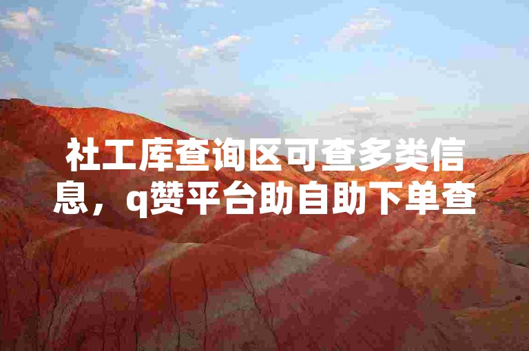 社工库查询区可查多类信息，q赞平台助自助下单查询。