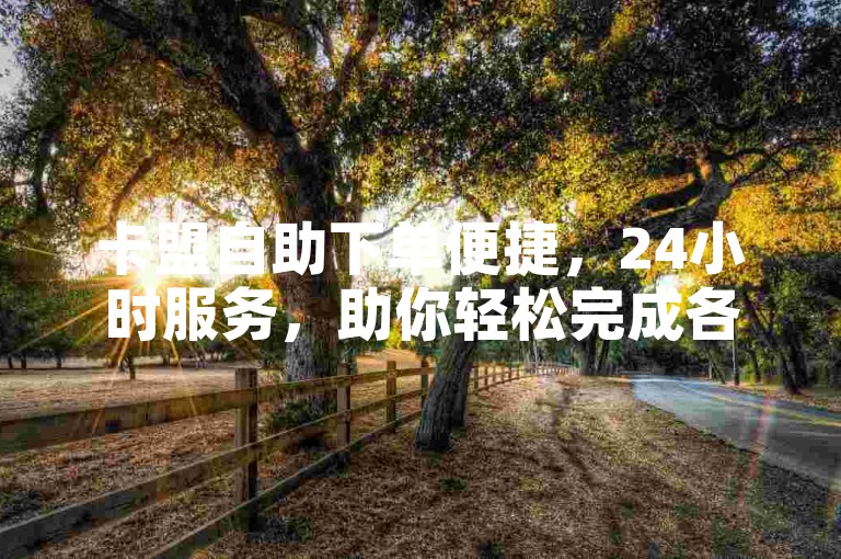 卡盟自助下单便捷，24小时服务，助你轻松完成各类业务需求。