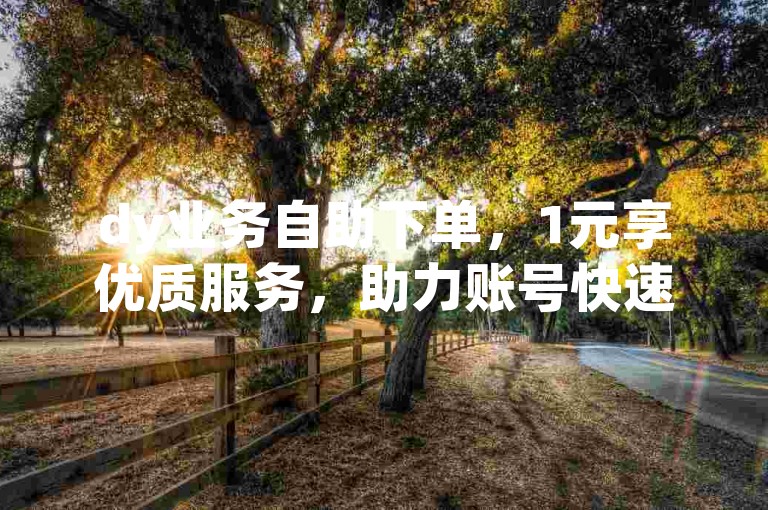 dy业务自助下单，1元享优质服务，助力账号快速成长。