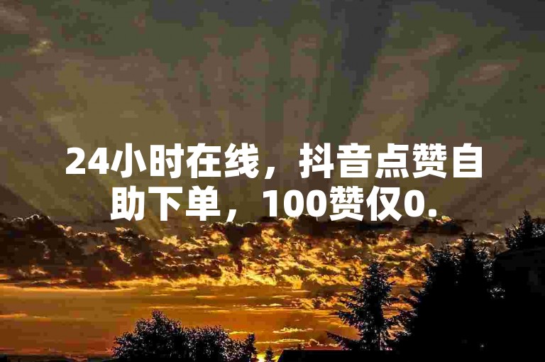 24小时在线，抖音点赞自助下单，100赞仅0.5元。