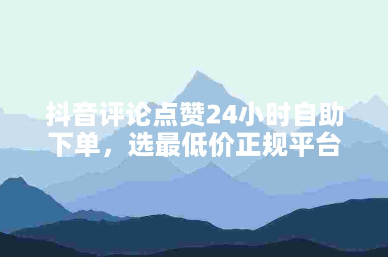 抖音评论点赞24小时自助下单，选最低价正规平台更安心。